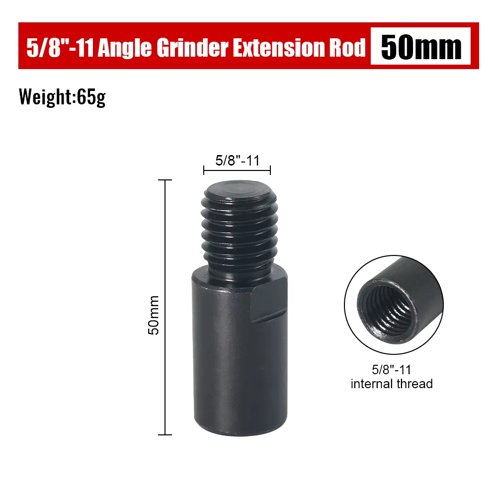 Tige d'extension de meuleuse d'angle 5/8-11UNC 50/70/100/140mm pour le meulage et le polissage diffi