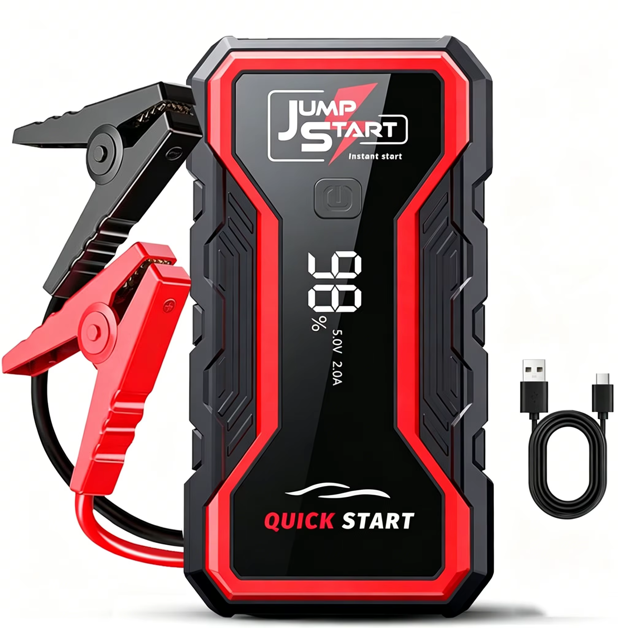 Démarreur de batterie de voiture portable multifonctionnel 7-en-1 avec pompe à air, 150 PSI, gonfleu