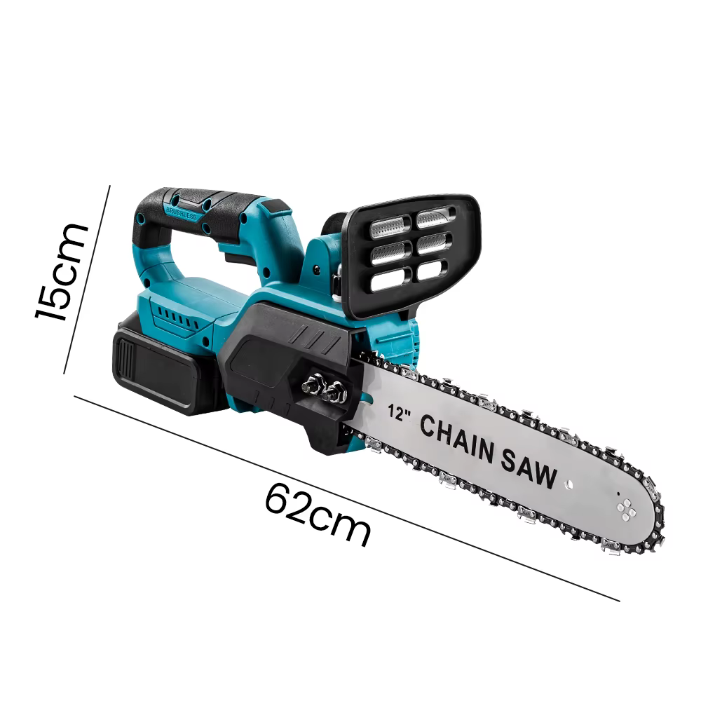1500W Brushless 12Inch Electric Chainsaw Cordless Pruning Woodworking Power Tool Handheld Garden Cut