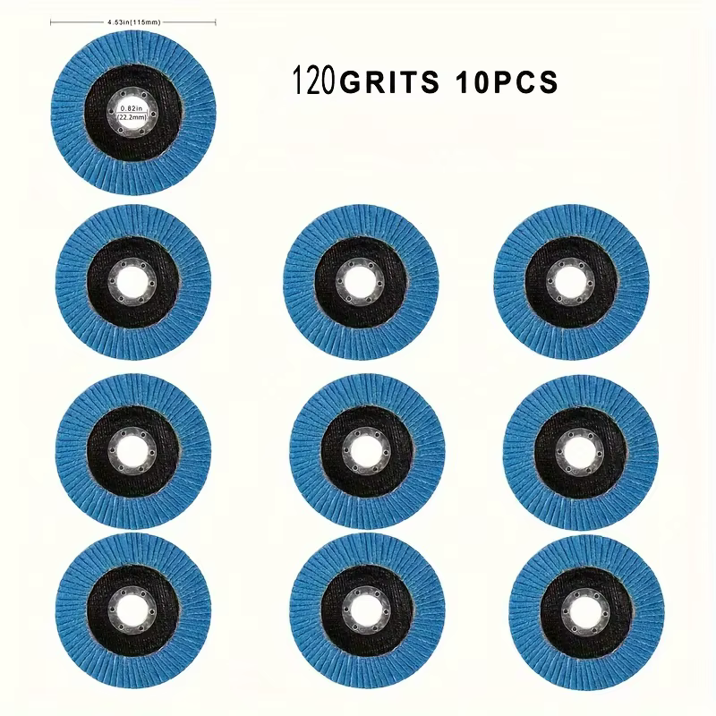 10 disques à lamelles 4-1/2 pour meules de meuleuse disques de gravier 60/80 disques abrasifs pour f