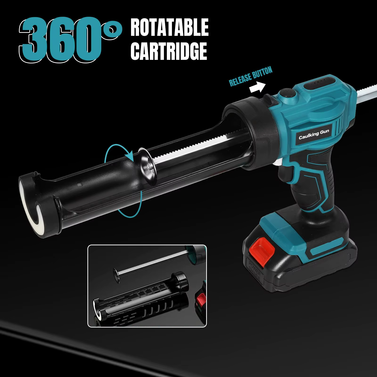 Pistolet à calfeutrer électrique 4 vitesses rechargeable sans fil, pistolet à colle pour verre, port