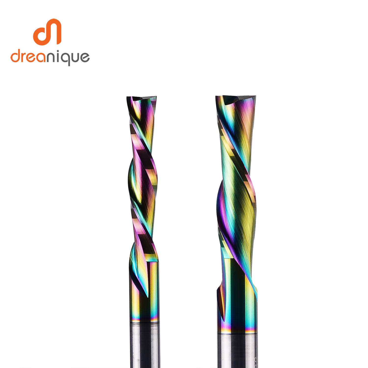 Dreanique 1pc DLC revêtement fraise en carbure monobloc 3.1 4 6 8 6.35mm 2 cannelures spirale routeu