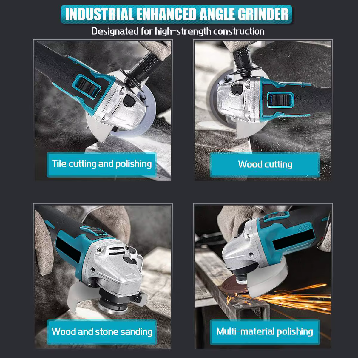 Meuleuse d'angle électrique sans fil 125 mm, 4 vitesses, pour couper les tuyaux métalliques, outils 