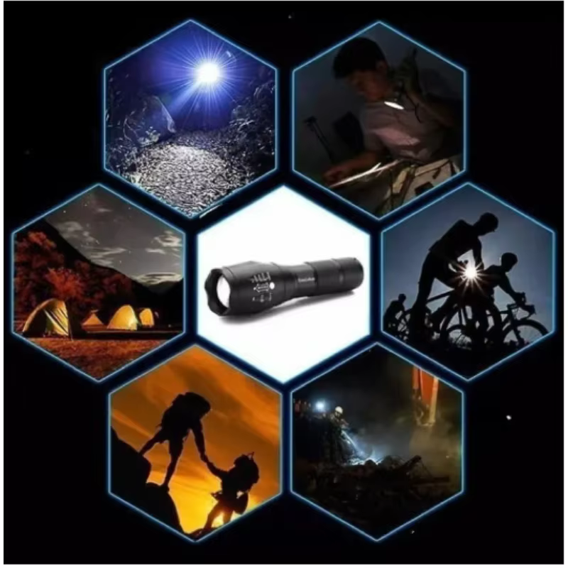 NEVERDIE-Lanterne Militaire/Tactique/Opéracionnel X900 LED Potentive Recarregável Com Zoom In/Out-EN