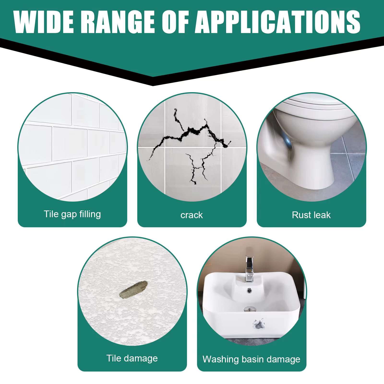 Jue-Fish Quick Drying Non-Toxic Strong Sticky Tiles Cracks Adhesive Glue Multipurpose Waterproof Cer