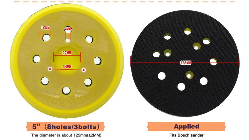Plaque de support de ponçage auto-agrippante 8 trous 125 mm (5 pouces) pour ponceuse excentrique – Q