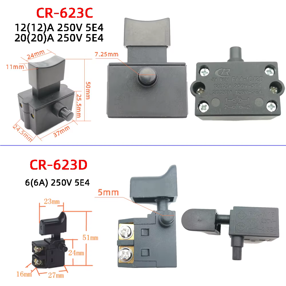 Bouton de déclenchement de contrôle de vitesse de commutateur d'outil électrique Miniature pour meul