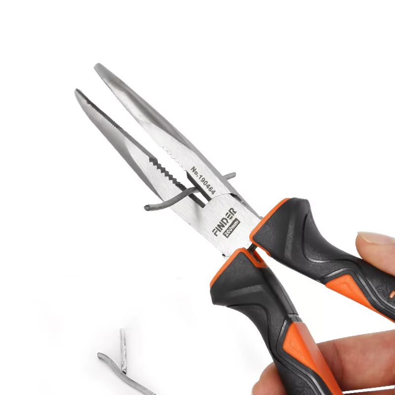Pince à nez courbé de 6/8 pouces, outils de serrage, pince à dénuder le fil, pince coupante courbée