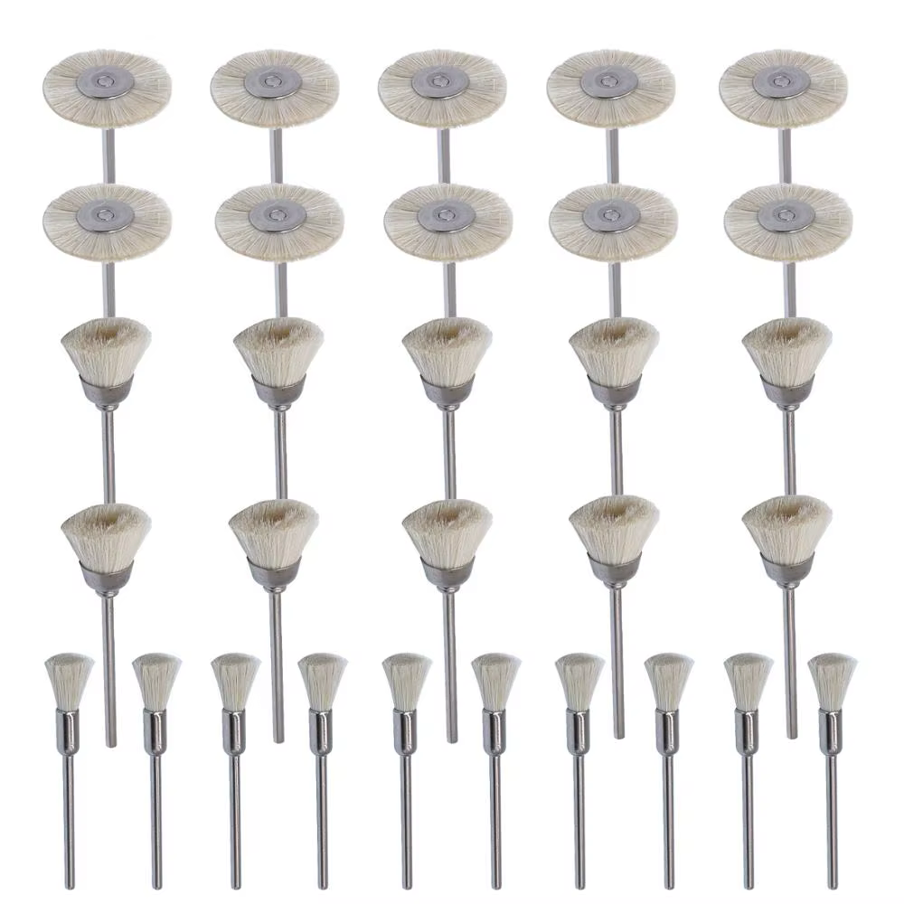 Ensemble de brosses métalliques en Nylon souple, accessoires de nettoyage et de polissage, tige de 2