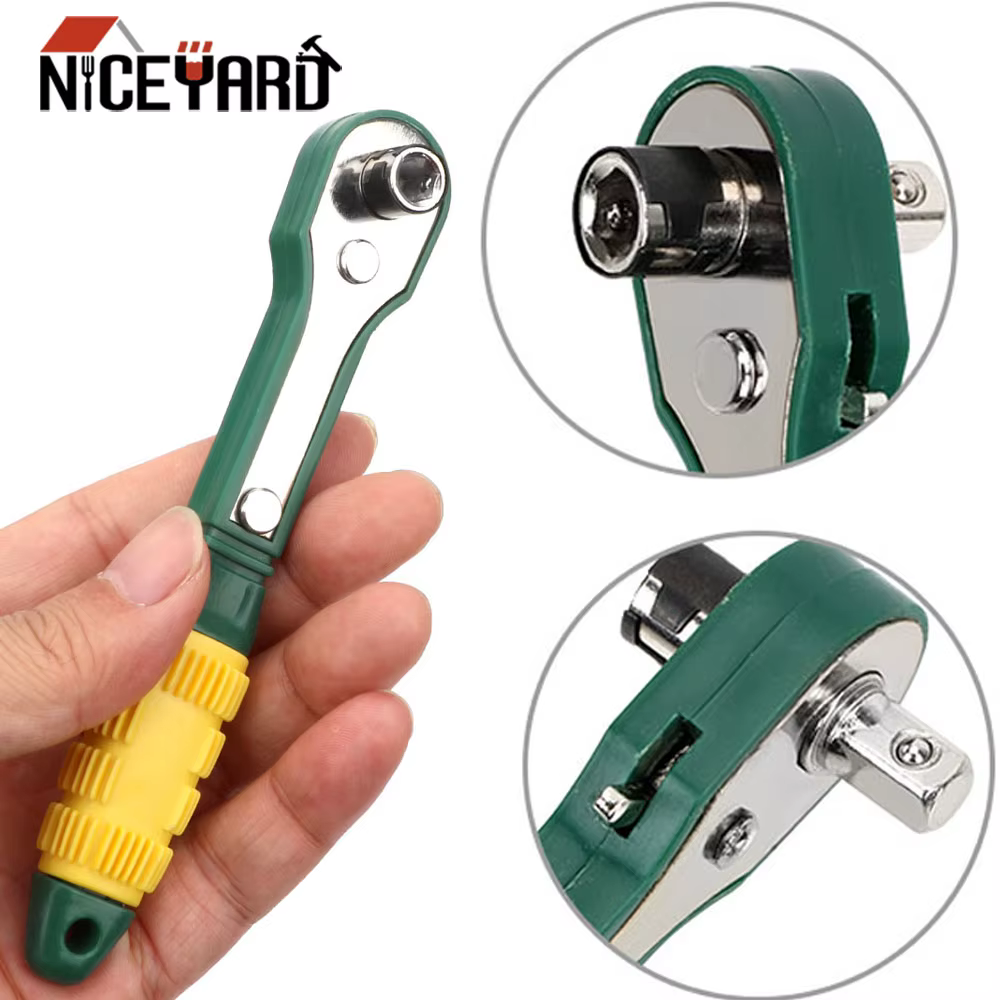 NICEYARD 45 # Clé à cliquet rapide réglable en acier et plastique, couple élevé, Mini tige de tour