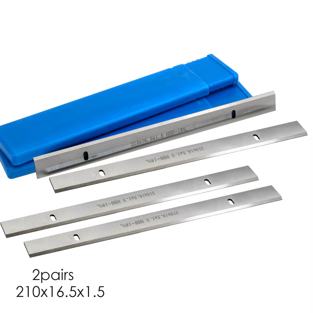 Lot de 2 Paires lame Rabot HSS 210 mm,Pour Erbauer 052 BTE/Titan TTB579PLN/Mac Allister MPT1500/1 et