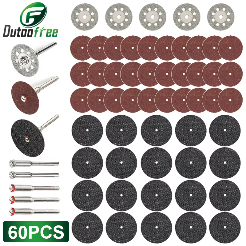 60 pièces/lot meule lame de scie circulaire Dremel Accessoires ensemble travail du bois métal Dremel