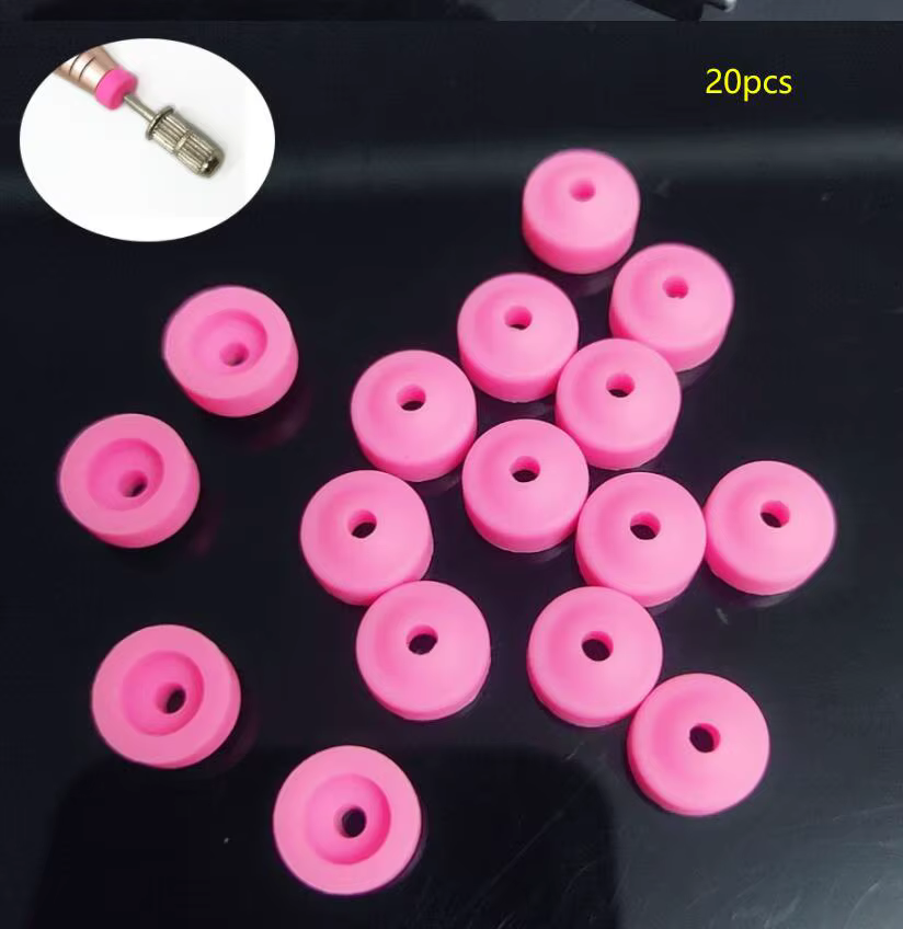 20/50pcs perceuse à ongles Protection en plastique bouchons roses utilisés sur 3/32 "forets à ongles