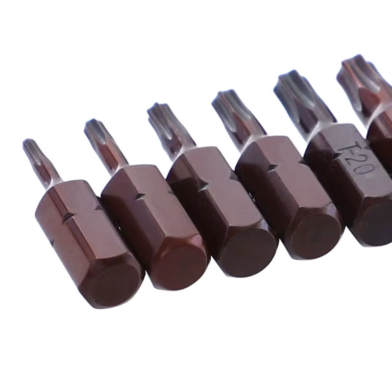 Embouts de tournevis Torx 25mm avec trou, jeu magnétique T20 T25 T6-T40 1/4 pouces, tournevis électr