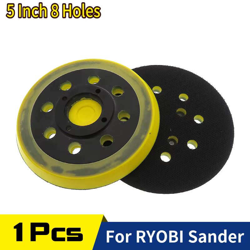 5 pouces tampon de ponçage 8 trous crochet et boucle plaque de support 125mm pour RYOBI RSE-1250 alé