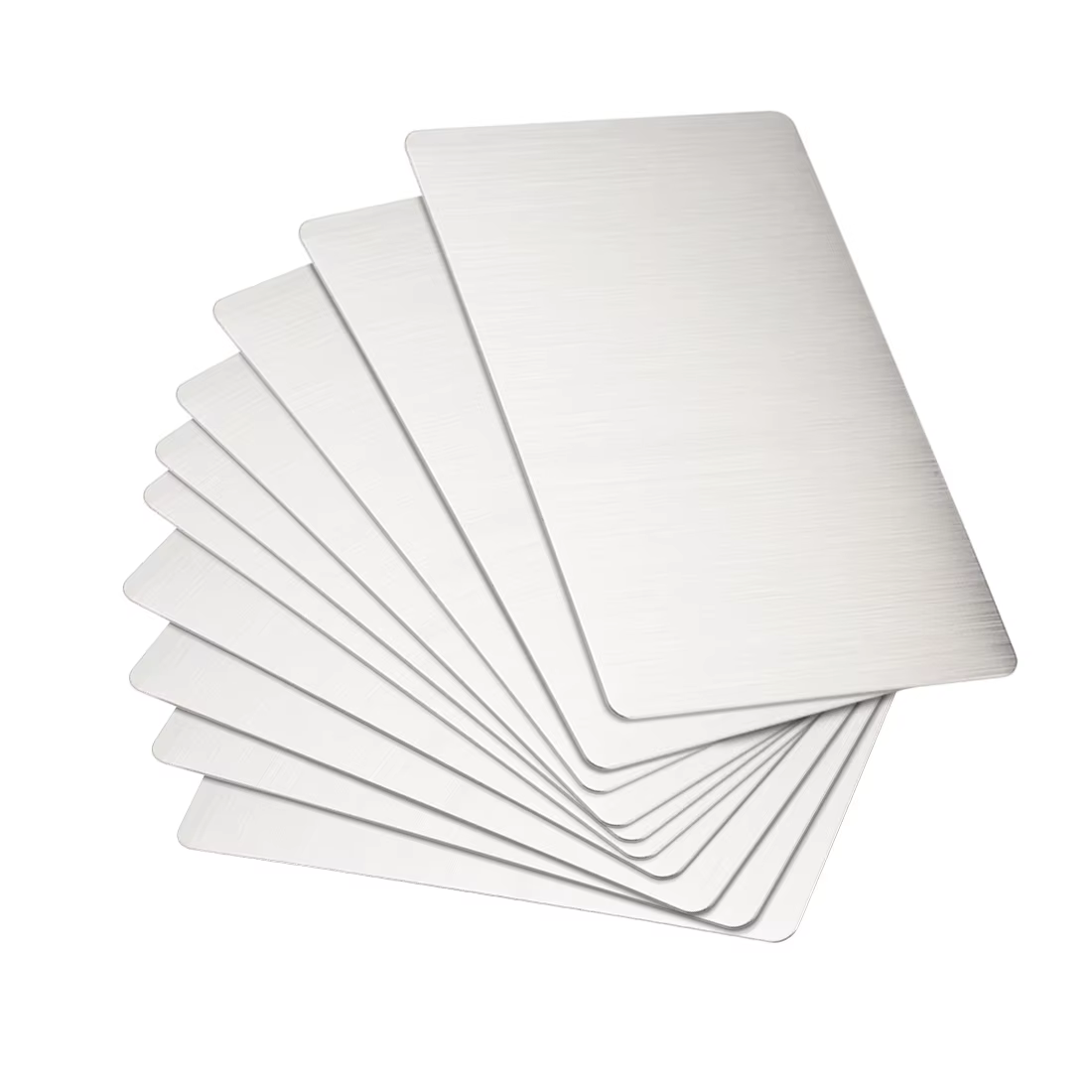 Uxcell 15 pièces d'épaisseur 0.4mm en acier inoxydable carte en métal vierge carte de visite 88x53mm
