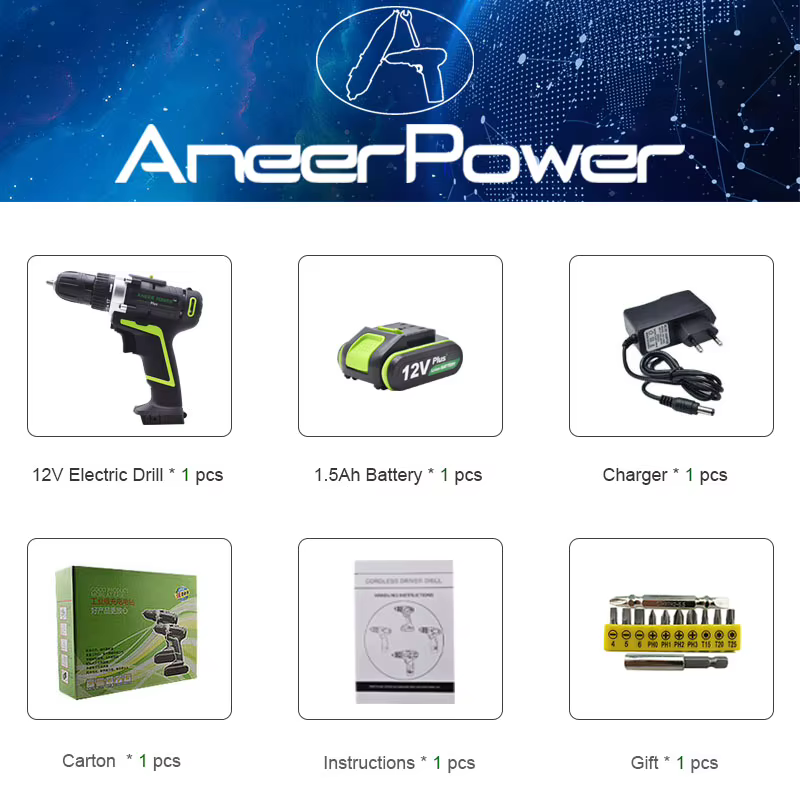 Perceuse électrique manuelle 12V 21V 25V Plus, Mini tournevis sans fil à Double vitesse, rechargeabl