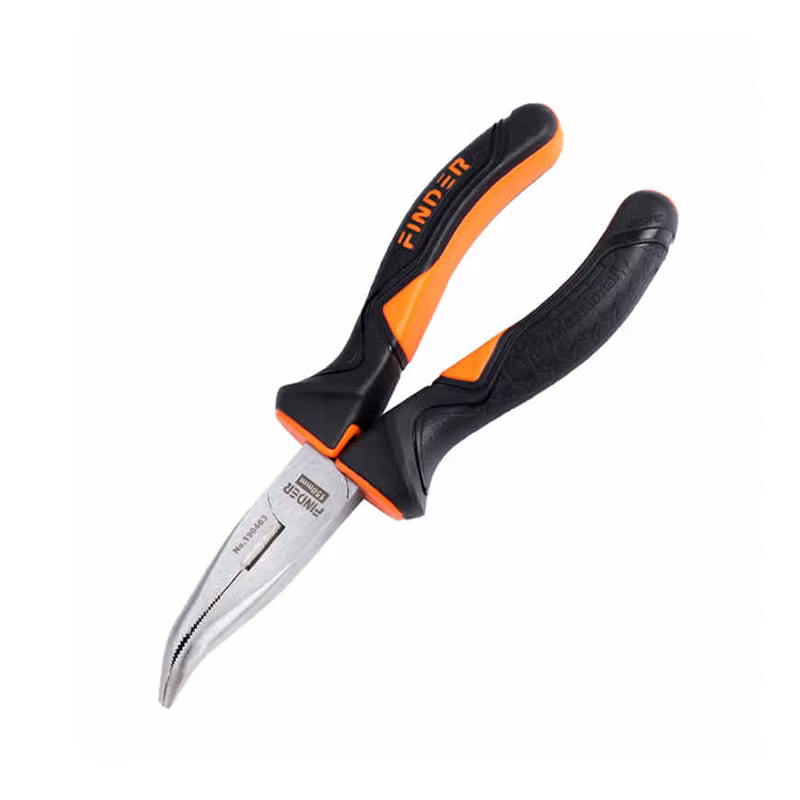 Pince à nez courbé de 6/8 pouces, outils de serrage, pince à dénuder le fil, pince coupante courbée
