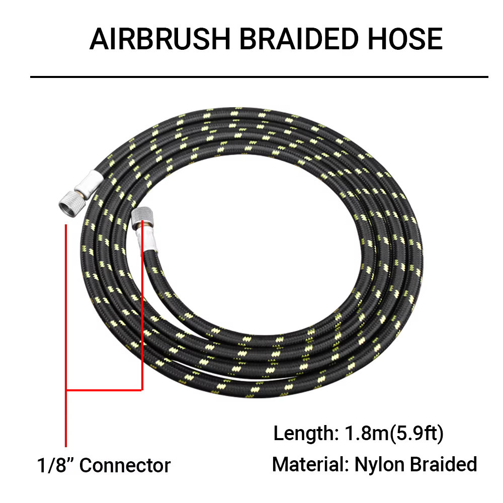 Tuyau d'aérographe tressé en Nylon professionnel avec raccord de taille Standard 1/8 "* 1.8 m(5.9 pi