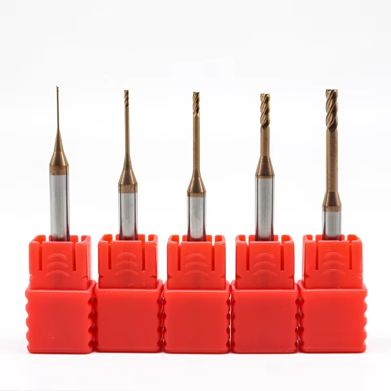 0.6MM 0.7MM 1MM 1.5MM 2MM 3MM 0.8MM 4MM HRC60 2/4 cannelures CNC carbure col Long fraises plates fra