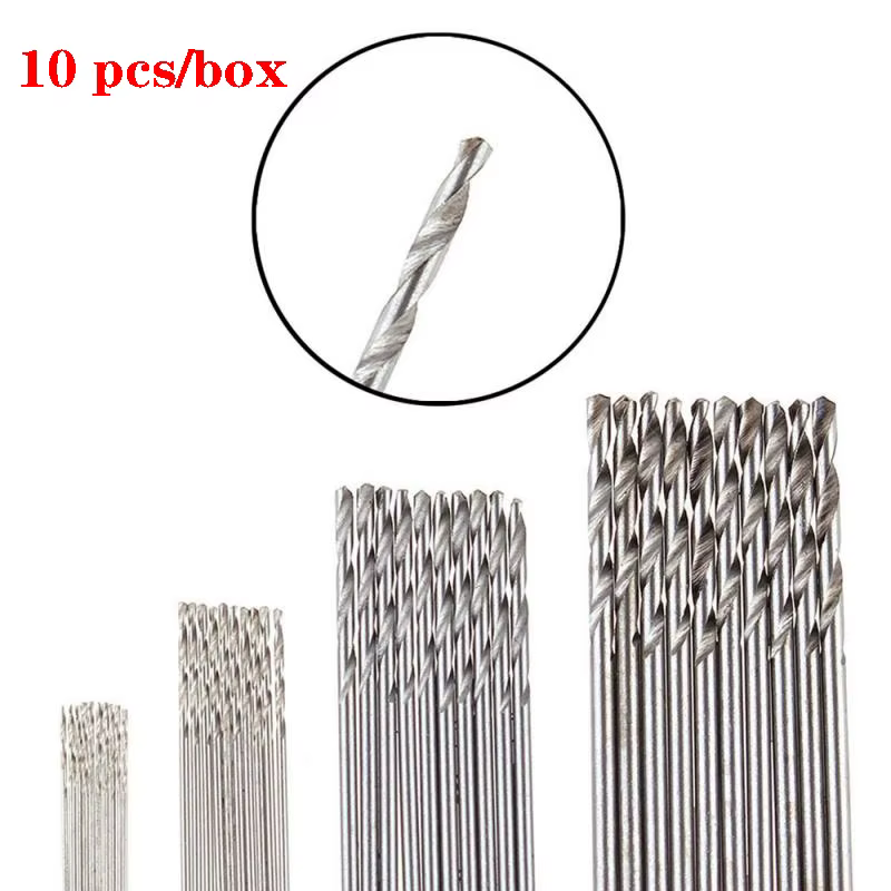 10 pièces de haute qualité HSS foret hélicoïdal à tige droite 0.3-3.5mm jeu de forets hélicoïdaux po