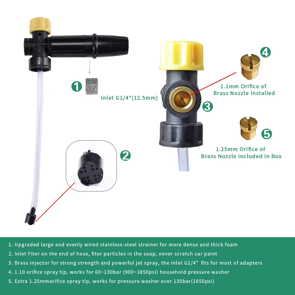 Lance à mousse de neige pour nettoyeur haute pression Bosch AQT Aquatak, pistolet à mousse haute pre