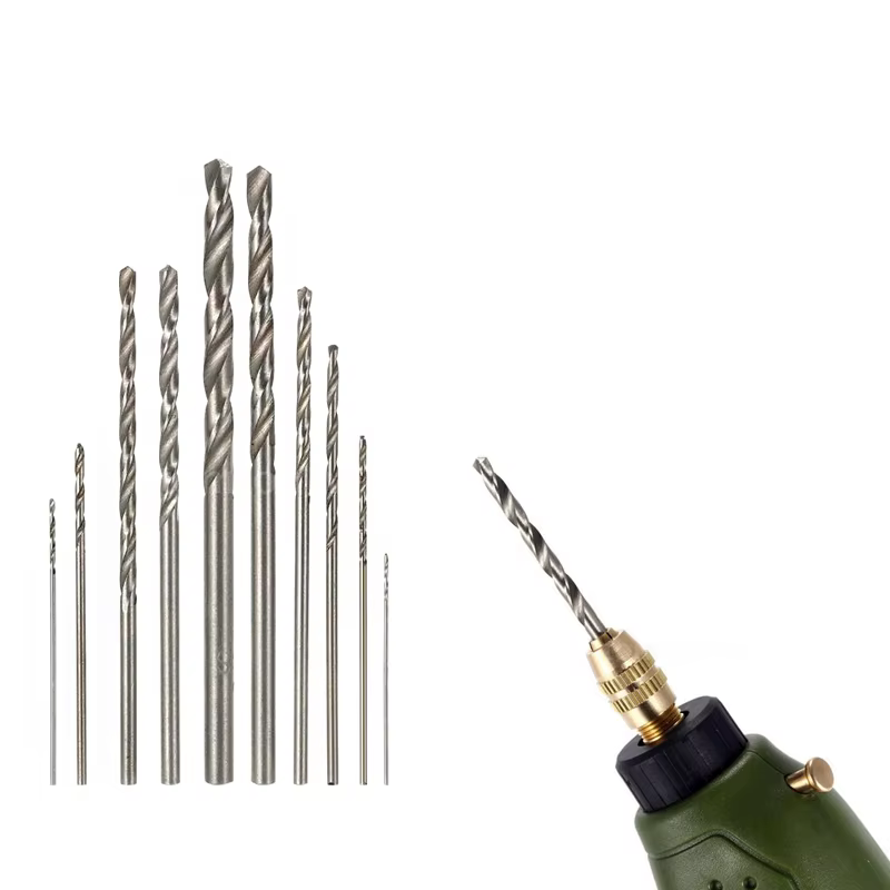 Jeu de forets hélicoïdaux en acier blanc HSS haute vitesse, 10 pièces, pour outils rotatifs Dremel