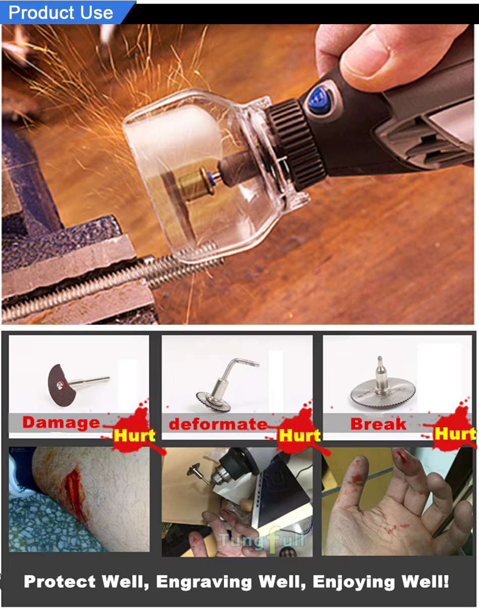Tungfull DREMEL – couvercle de protection pour broyeur, localisateur sculpté, échelle de meulage ave