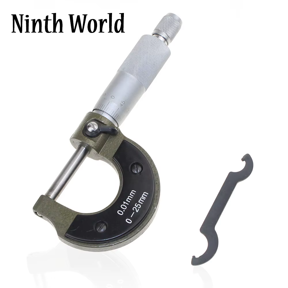 Micromètre extérieur du neuvième monde, jauge 0-25mm/0.01mm, pied à coulisse, outils de mesure avec 