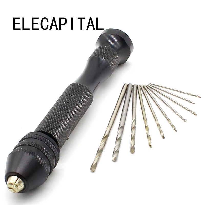 Foret hélicoïdal en alliage d'aluminium, Mini Micro perceuse à main avec mandrin sans clé, outils ro