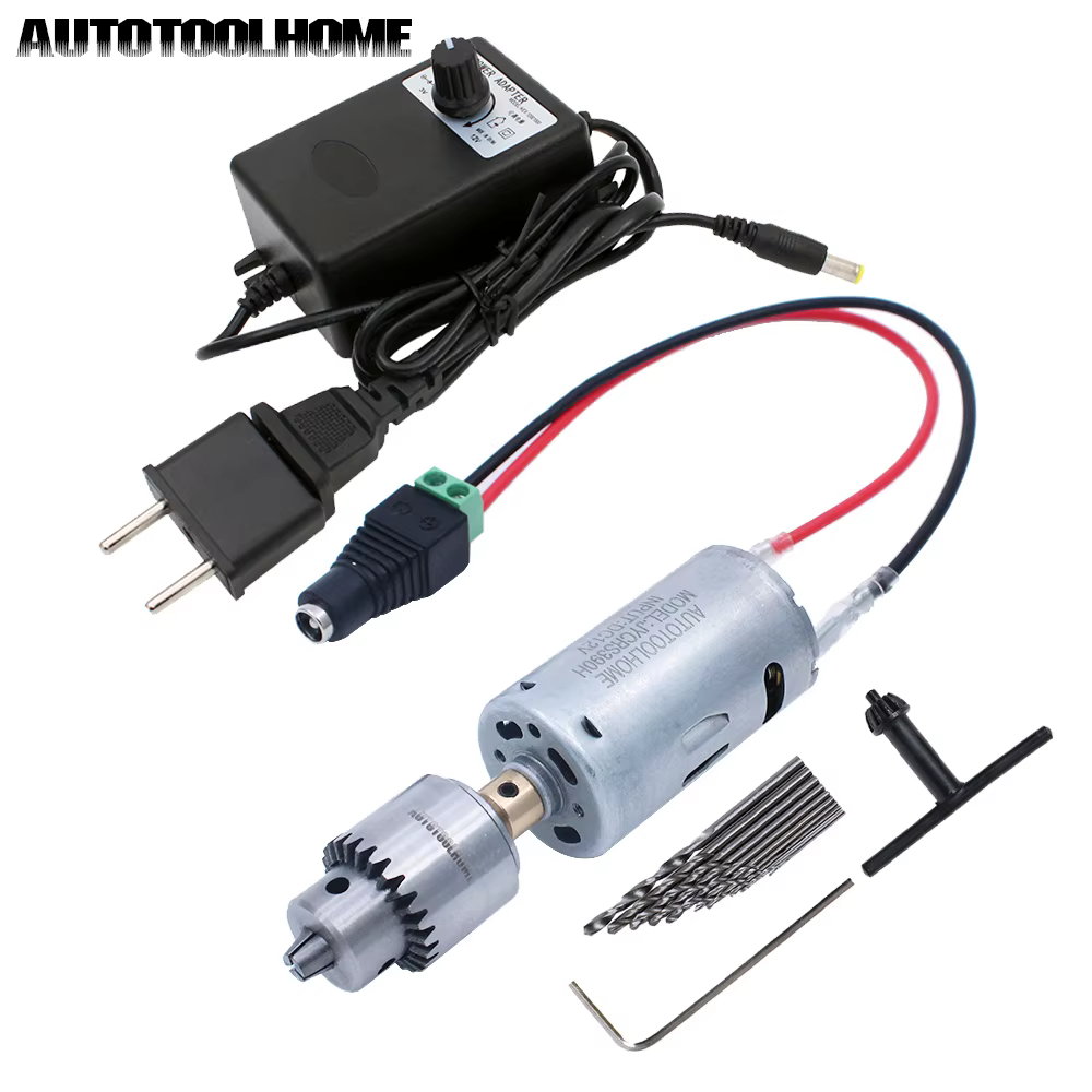 Ensemble de perceuse à moteur 12V DC, Mini outil électrique pour bricolage, travail du bois, scie cl