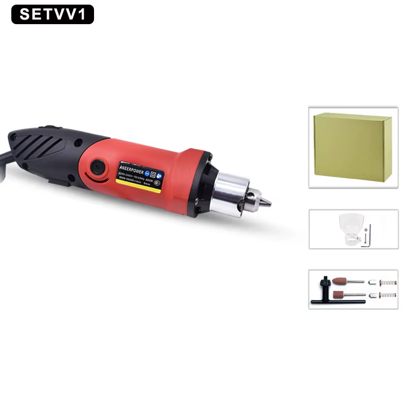 Mini perceuse électrique à 6 vitesses, graveur Dremel, outils électriques rotatifs 480W, meuleuse ha