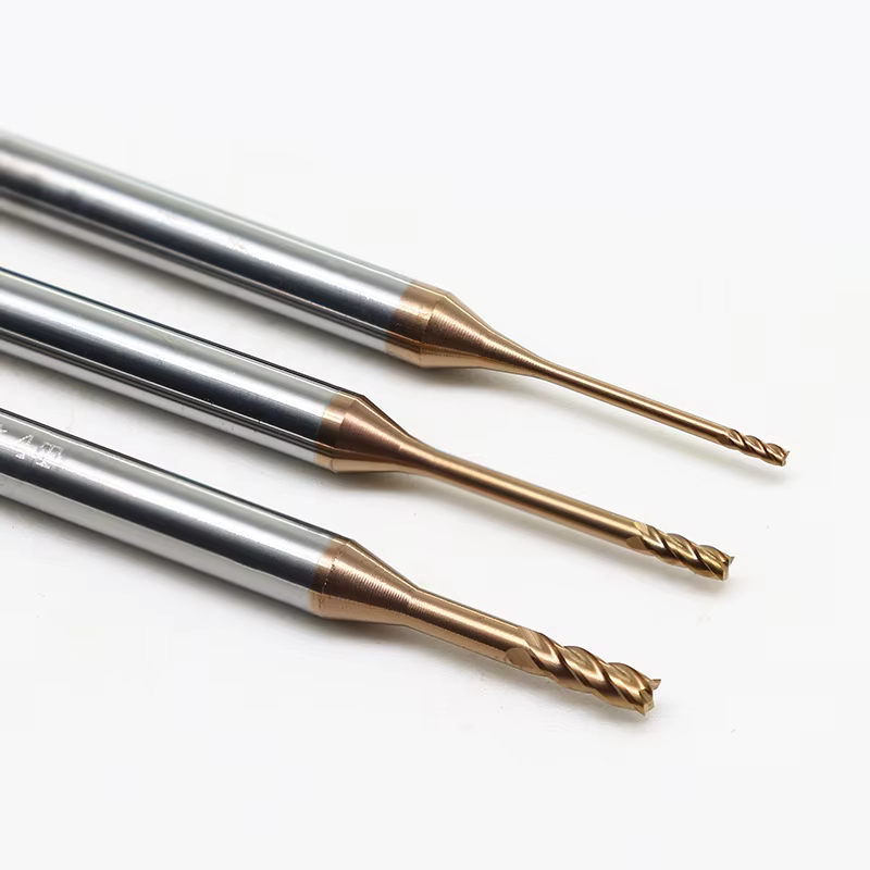 0.6MM 0.7MM 1MM 1.5MM 2MM 3MM 0.8MM 4MM HRC60 2/4 cannelures CNC carbure col Long fraises plates fra