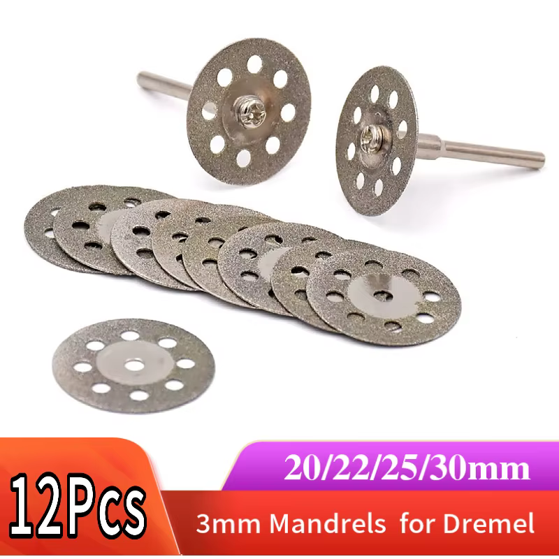 Lame de Scie Diamantée pour Outils Dremel, Mini Disque de Coupe, Pierre, Verre, Carrelage, Métal, Ma