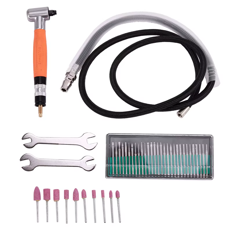 Mini meuleuse à Air, 3Mm, 90 degrés, ensemble d'outils de polissage pneumatique, outil abrasif pour