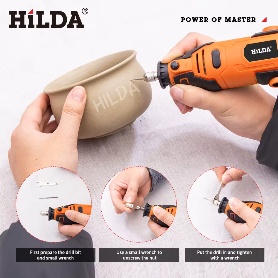 HILDA graveur perceuse électrique gravure Dremel outil rotatif Machine avec arbre Flexible nouveau S