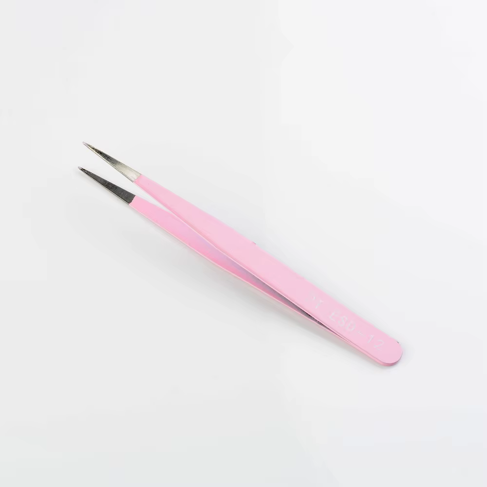 Pincettes en acier inoxydable pour Extension de cils, courbées, droites, Non magnétiques, outils de 