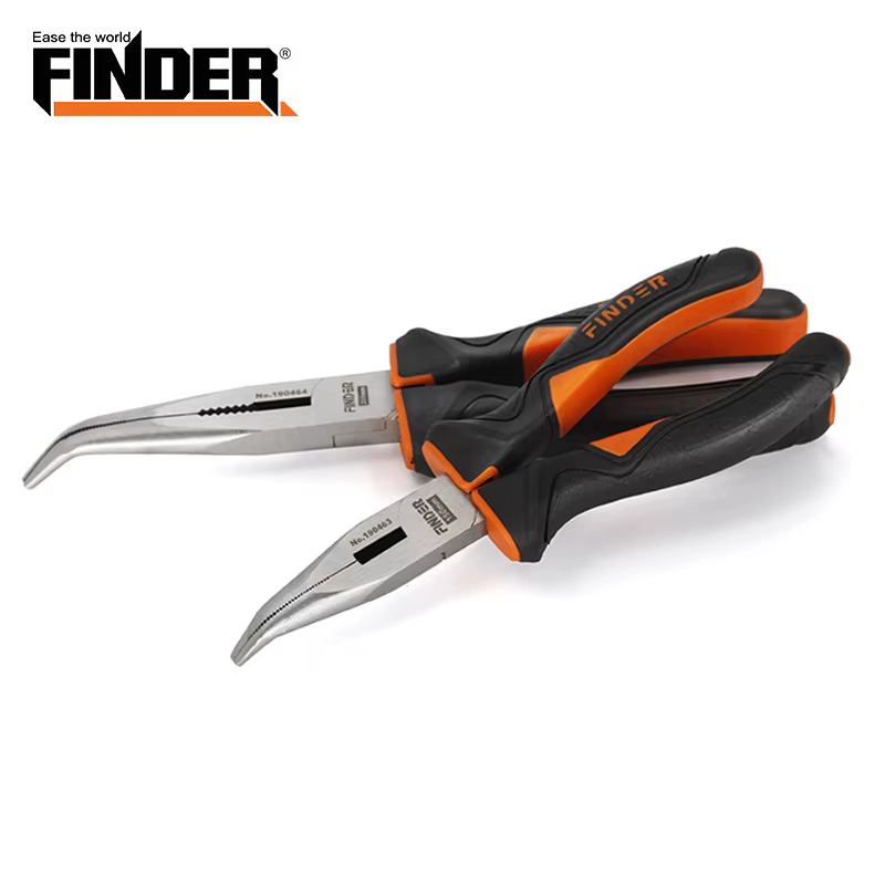 Pince à nez courbé de 6/8 pouces, outils de serrage, pince à dénuder le fil, pince coupante courbée 