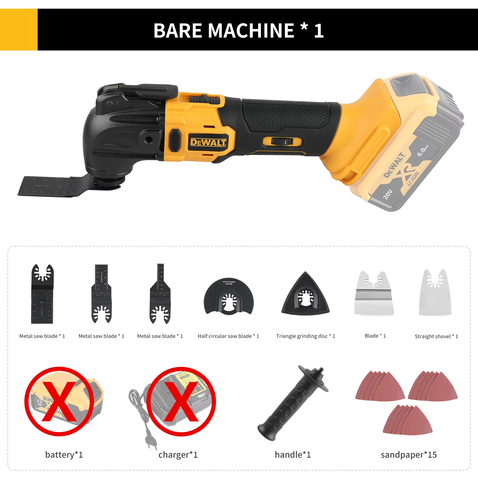 Outil oscillant sans balais DEWALT, multifonctionnel, universel, pour la découpe, le polissage, le n