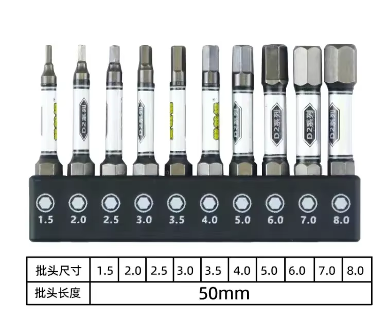 Jeu de forets à percussion hexagonaux 1/4, pointe magnétique Torx Phillips Pozidriv en acier S2 pour