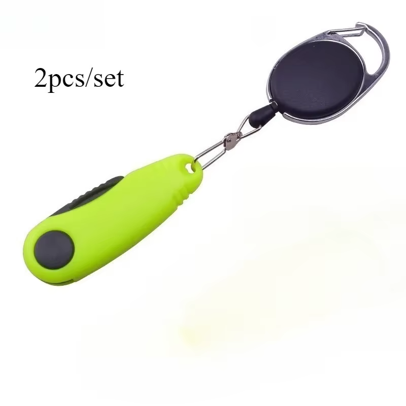 Ackibbik 2 pièces/ensemble Kit d'outils de pêche à nœud rapide ligne de pêche télescopique coupe ton
