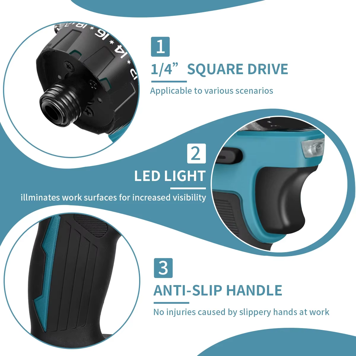 AvidPulse 20 + 1 couple 1/4 pouces tournevis électrique sans brosse sans fil 280N.m perceuse électri
