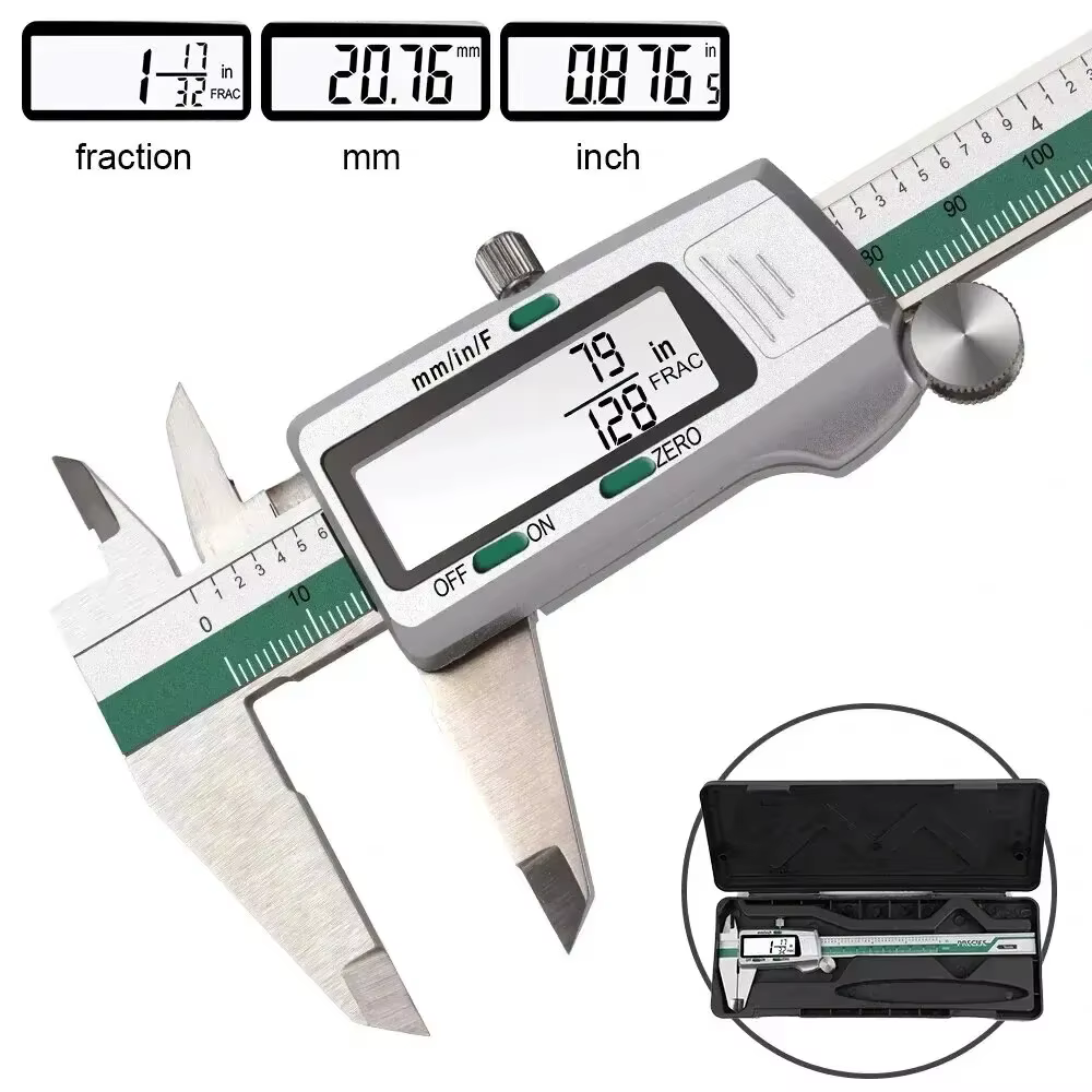 Calibre numérique en acier inoxydable ET50 6 pouces 150 mm Fraction/MM/Pouce Mesure Calibre à vernie