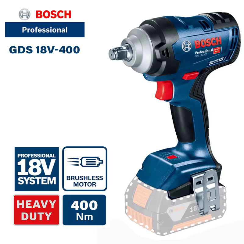 ‌ Clé à chocs sans fil Bosch GDS 18V-400 18V, clé électrique sans balais, outil électrique à couple 