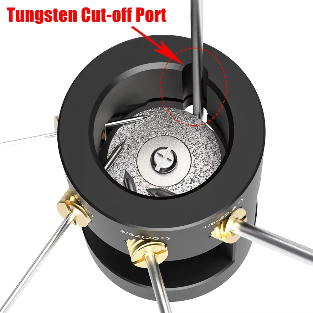 Meuleuse d'affûtage d'électrode en tungstène, outil de soudage TIG avec fente de coupure, multi-angl