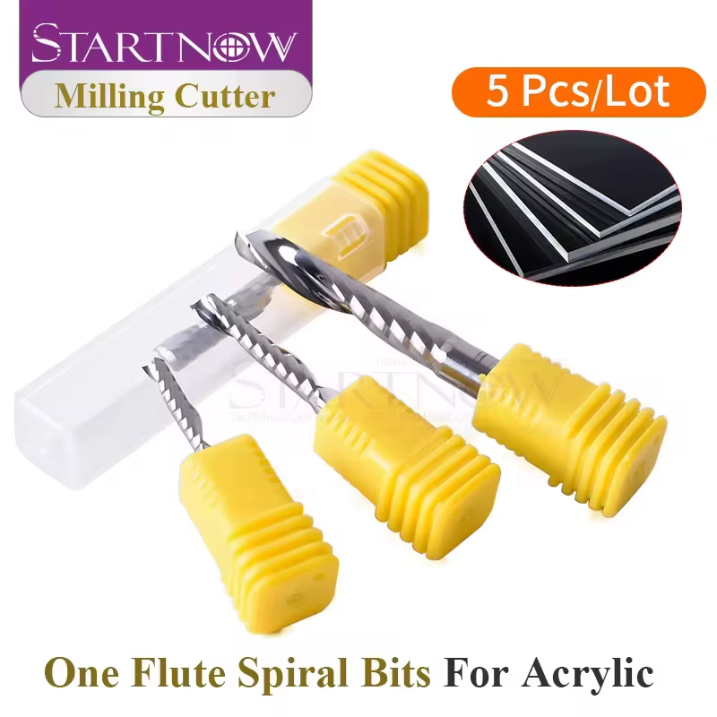 Startnow 5 pièces/lot fraise acrylique une cannelure spirale Bits MDF PVC gravure CNC routeur Bit bo