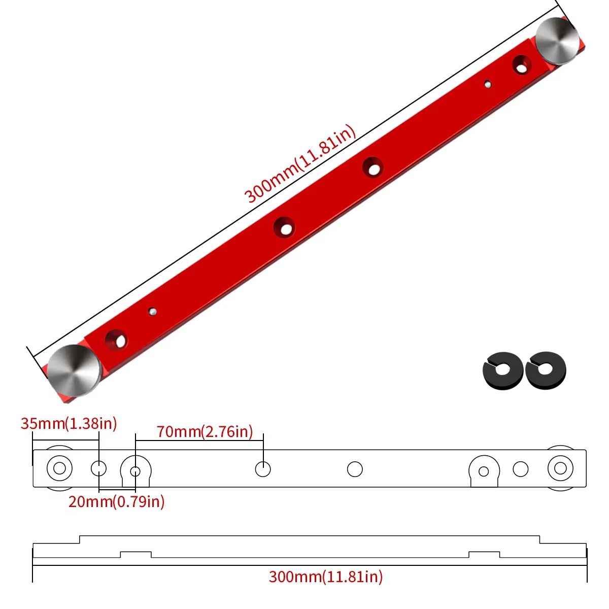Outils de menuiserie : Barre de glissière en T pour jauge d'angle, vis en T en alliage d'aluminium, 