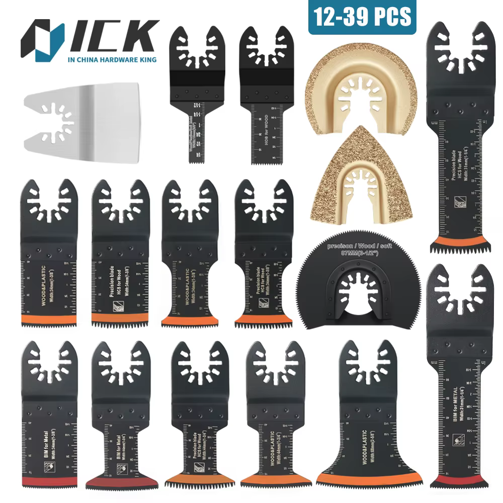 Kit de lames de scie oscillantes en carbure de dent japonais, 10 à 39 pièces, lames multi-outils osc