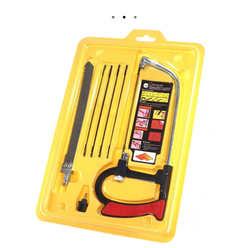 Kit de scie à main multifonction 8 en 1 avec 6 lames pour le travail du bois, le travail des métaux,