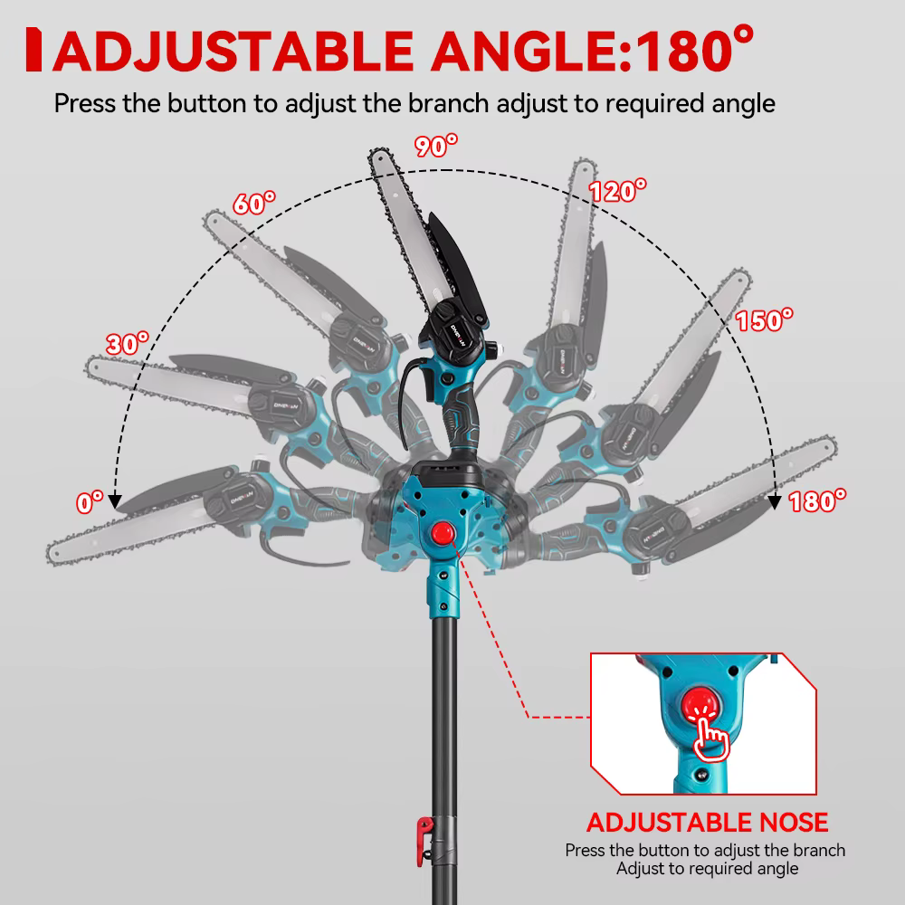 Scie à chaîne électrique sans fil ONEVAN 5500W 3 en 1, cisaille de taille haute et outil de coupe d'